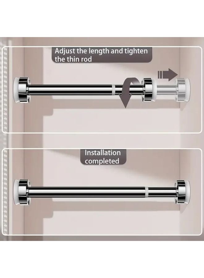 Adjustable Tension Shower Rod Black 160cm to 250cm No Drill Suction Cup Storage Pole - Image 4